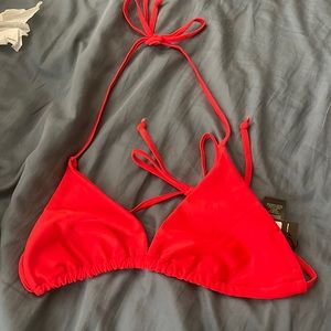 Red swimsuit top